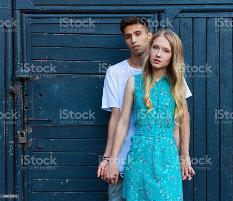 Interracial Young Couple In Love Outdoor Hispanic Man Caucasian Girl