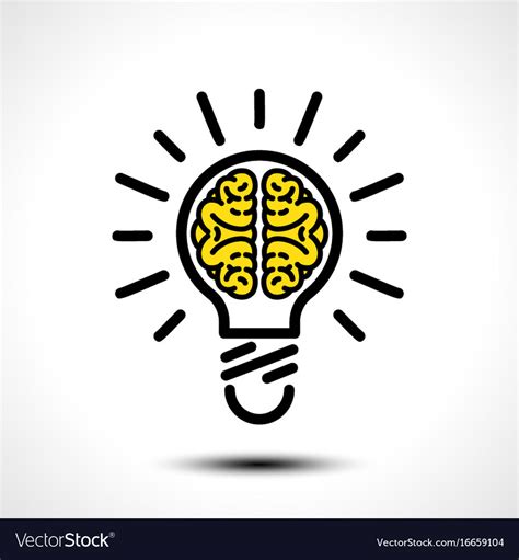 Light Bulb Idea With Brain Logo Template Vector Image