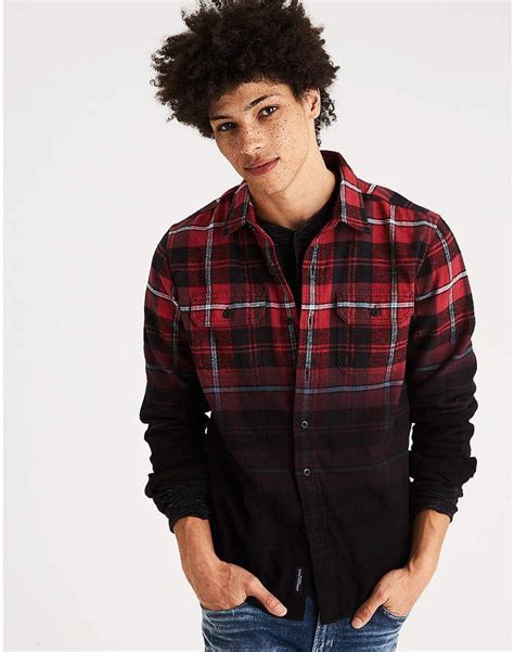 And like all fashion trends, it can be kind of expensive to purchase the designer and specialty versions of these chic shirts. Aeo AE Dip Dye Rugged Flannel Shirt | Mens outfitters ...