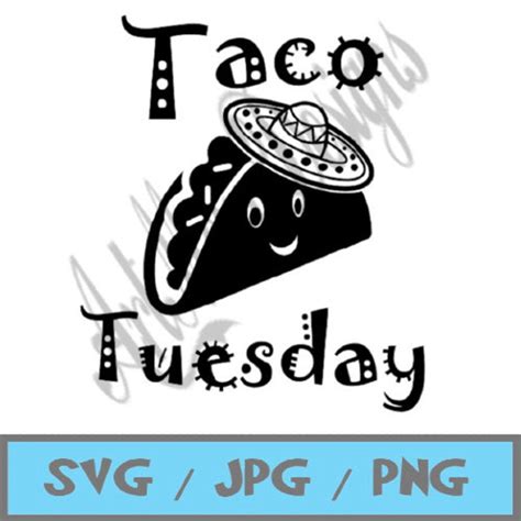 taco tuesday svg and png instant download files taco etsy