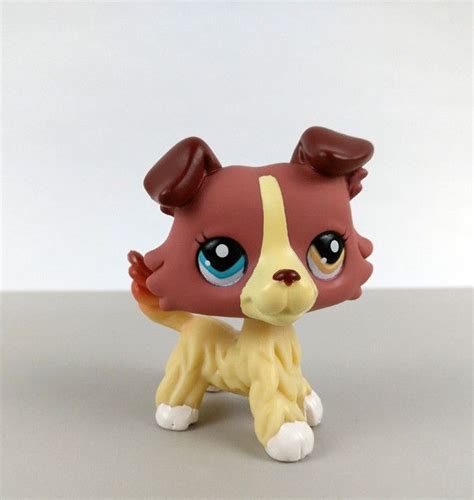 Littlest Pet Shop Lps Plum Cream Collie Puppy Dog 2 Different Color