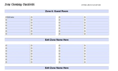 Editable Monthly Flylady Routines And Cleaning Checklists Etsy