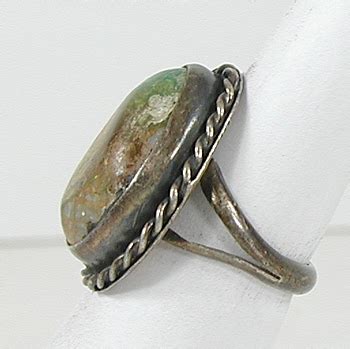 Vintage Sterling Silver Turquoise Ring Size Vr