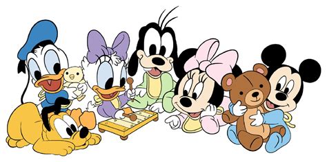 Baby Mickey Minnie Donald Daisy Goofy And Pluto Adhesive Wall Etsy