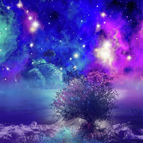 Galaxy Landscape 2 Digital Art By Bekim M