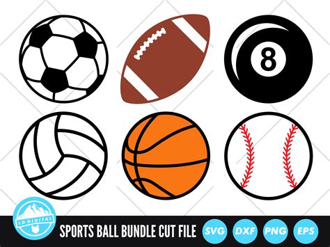 Sports Ball Bundle Svg Files Graphic By Lddigital · Creative Fabrica