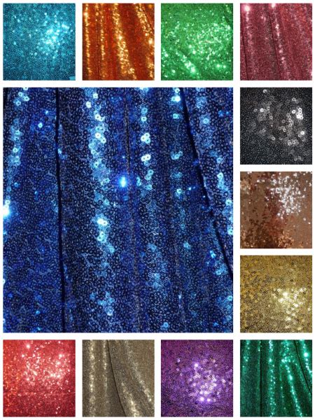 Showtime Fabric All Over Stitched 3mm Sequins Seq53