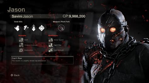 Check Out Stat Screens For Every Playable Jason In Friday The 13th