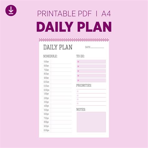 Editable Daily Planner Template Etsy