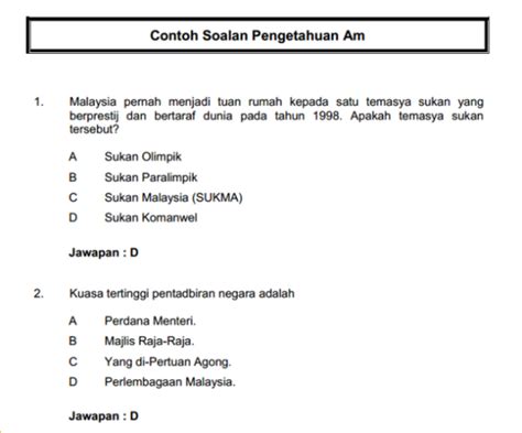 Atas permintaan calon peperiksaan penolong pegawai belia dan sukan s29 sesi ambilan 2017, pihak kami akan mengedarkan pembelian pakej rujukan peperiksaan penolong pegawai belia dan sukan s29 yang akan diadakan secara online tidak lama lagi. Contoh Soalan Peperiksaan Penolong Pegawai Belia dan Sukan ...