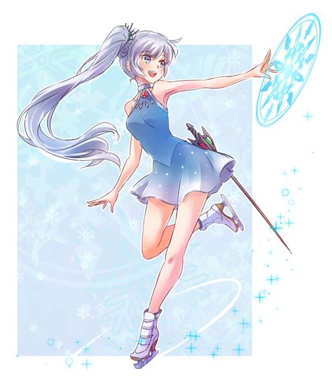 iesupa weiss schnee rwby absurdres highres 1girl adapted costume bare shoulders blue