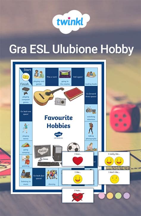 Esl Favourite Hobbies Board Game With Teacher Notes Teacher Notes