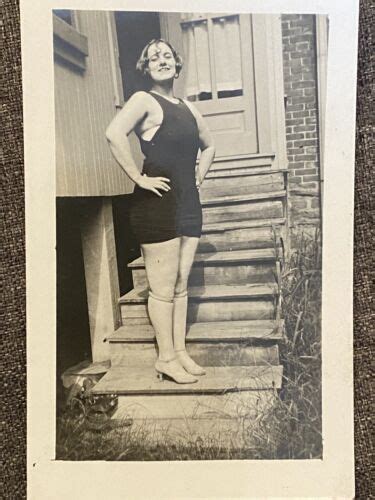Rppc~c1920s~rare Real Picture Postcard Woman Showing Off Her Curves