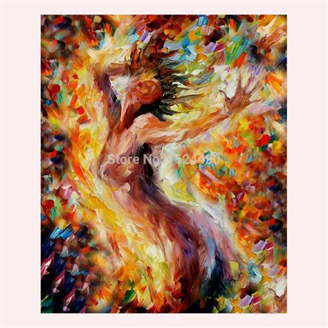 Hand Painted Nude Dancer Oil Painting On Canvas Abstract Pallet Hot