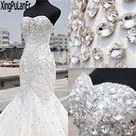 Buy Shiny Heavy Beaded Luxury Crystal Wedding Dress