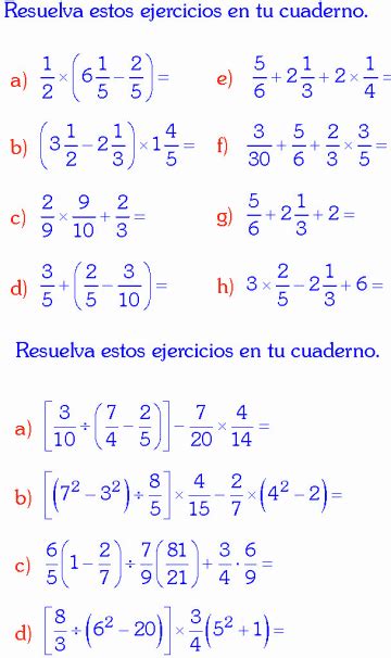 Operaciones Combinadas Con Fracciones Ejemplos Y Ejercicios Resueltos