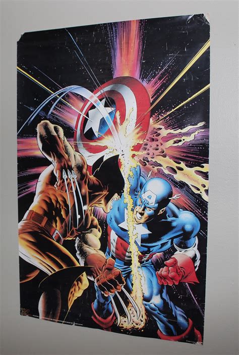 Captain America Vs Wolverine Poster Mike Zeck 1989 Comic