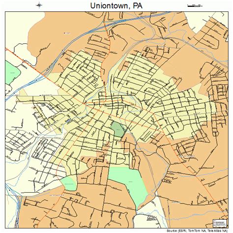 Uniontown Pennsylvania Street Map 4278528