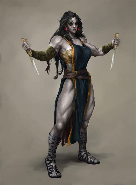 Art Naumia My Goliath Barbarian Rogue Warrior Woman Concept Art