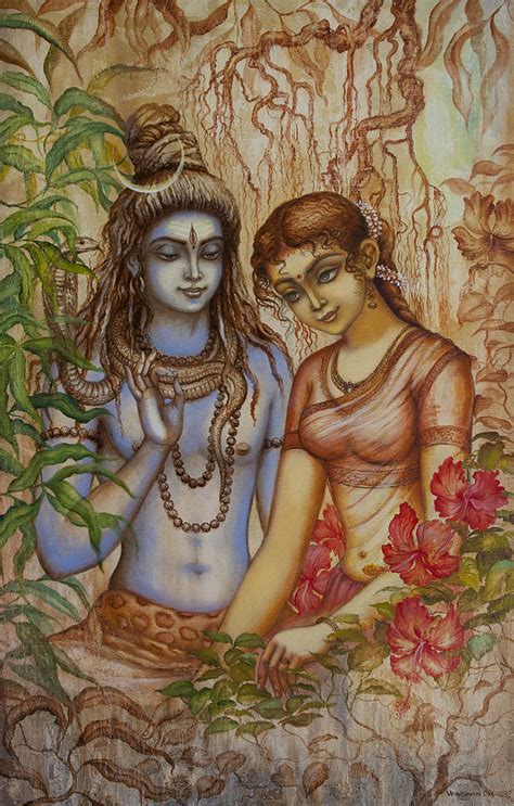 Shiva And Parvati Painting By Vrindavan Das Pixels Merch