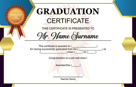 Certificate Templates Sample Graduation Certificates