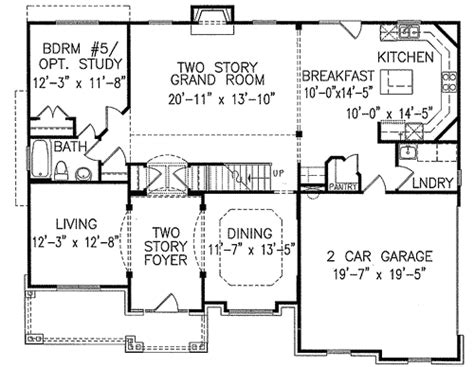 Plan 15720ge House Plan With Study Option And 2 Story Great Room