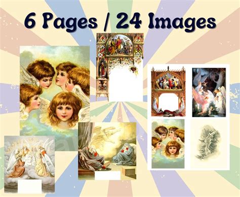 Printable Vintage Religious Collage Sheets Vintage Ephemera Etsy