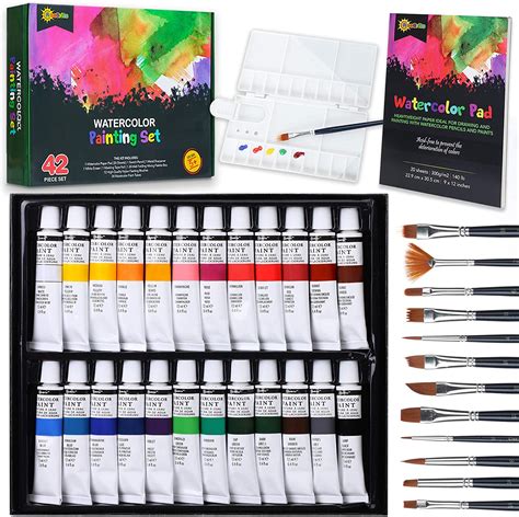 Watercolor Paint Set For Kids And Beginners 42pc Risebrite