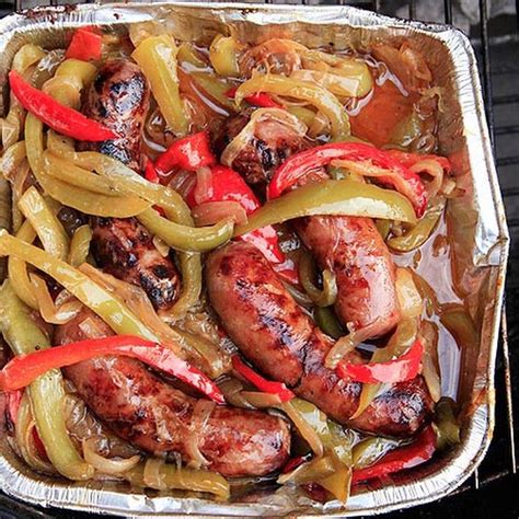 Grilled Italian Sausage With Sweet And Sour Peppers And Onions Recipe