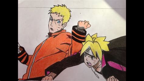 How To Draw Naruto And Boruto Sparing Youtube