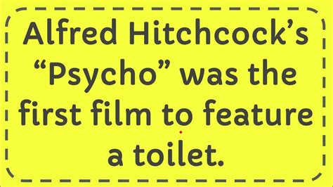 Alfred Hitchcocks “psycho” Was The First Film To Feature A Toilet Youtube