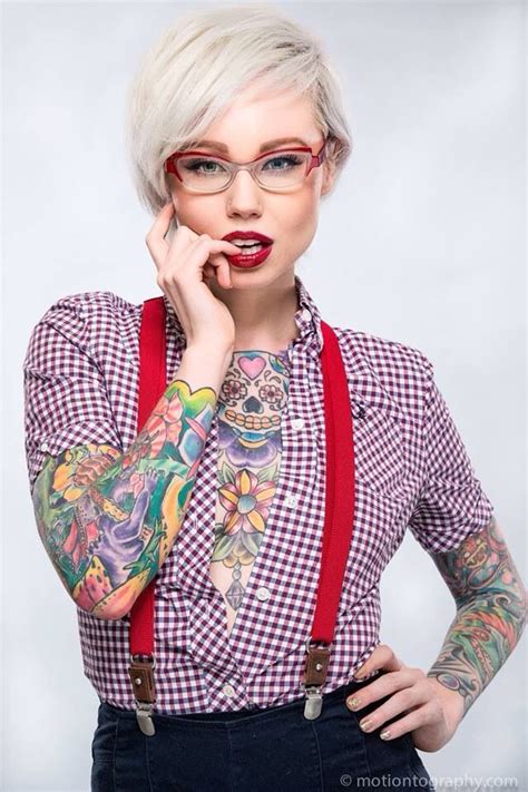 Love Her Ink And Glasses Pin Up Tattoos Body Art Tattoos Girl Tattoos Tattoos For Women
