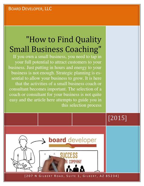 How To Find Quality Small Business Coaching By Board Developer Llc Issuu