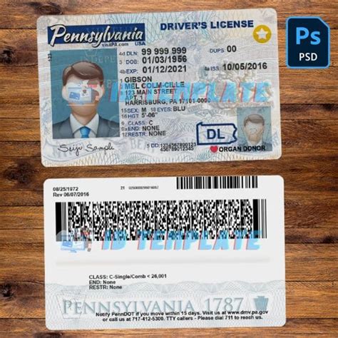 Pennsylvania Driving License Psd Template Driving License Template
