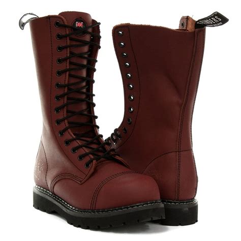 Grinders Herald Unibat Boots Red Cherry Leather Safety Steel Cap
