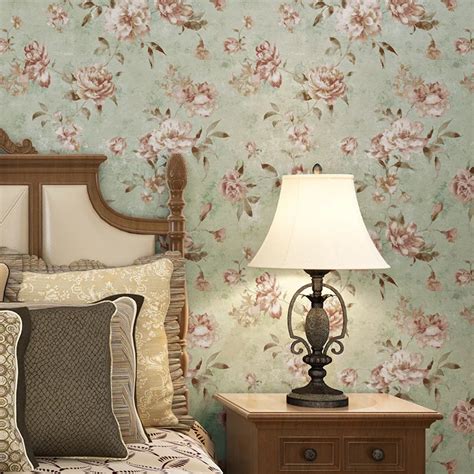 Beibehang Village Nonwovens Wallpapers Pastoral Flowers Bedroom Living