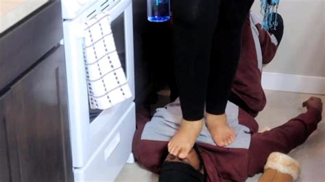 Preview Dominant Wife Uses Slave Husband As Kitchen Floormat Full