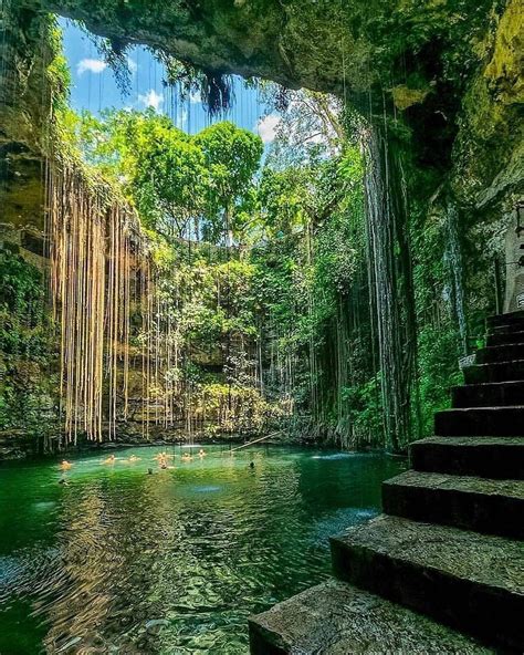 Cenote Ik Kil Yucatán 🇲🇽 En 2020 Lugares Hermosos Lugares