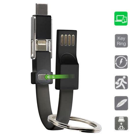 Lightning is a proprietary computer bus and power connector created and designed by apple inc. 4smarts Keyring 3-i-1 USB Mini Kabel - Type-C, Lightning ...