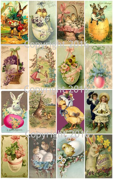 Vintage Easter Cards Printed Collage Sheet 103 Easter Collage Easter Images Easter Art