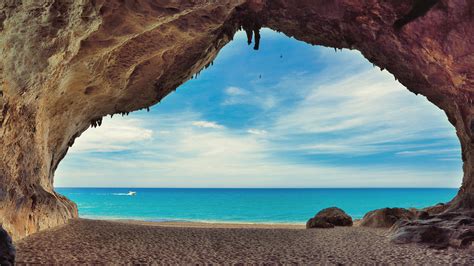 Free Download Caves On The Beach Cala Luna Sardinia Italy Beach Wallpapers 1920x1080 For Your