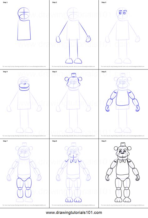 How To Draw Freddy Fazbear From Five Nights At Freddy S Printable My