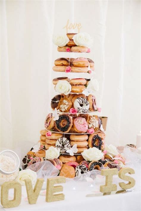 These Cute Doughnut Wedding Cakes Will Save You Some Cash Wedding Donuts Wedding Cake