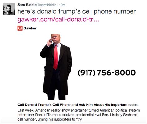 Call donald trump's cell phone and ask him about his important ideas, the headline said. Gawker Writer Releases Trump's Private Cell Phone Number ...