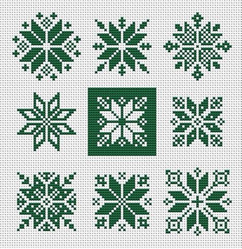Nordic Stars Snowflakes Scandinavian Ornaments Christmas Filet Etsy