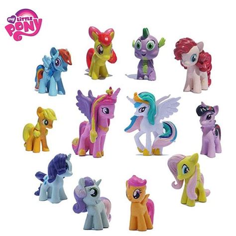 12pcsset Hasbro My Little Pony Toys Friendship Is Magic Mini Pony Pvc