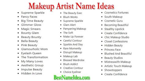400 Best And Catchy Makeup Artist Name Ideas To Get More Clients
