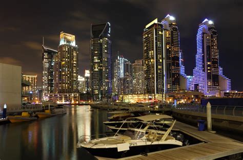 Dubai Marina At Night Editorial Stock Photo Image Of Marina 24202453