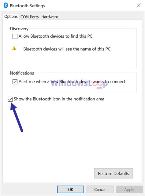 How To Show Missing Bluetooth Icon On Taskbar Windows 10