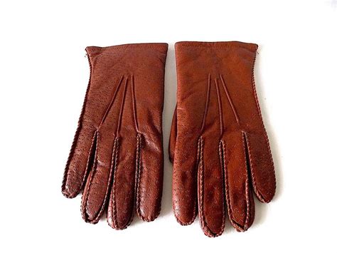 Vintage Mens Leather Gloves With Fur Lining By Fownes Etsy Leather